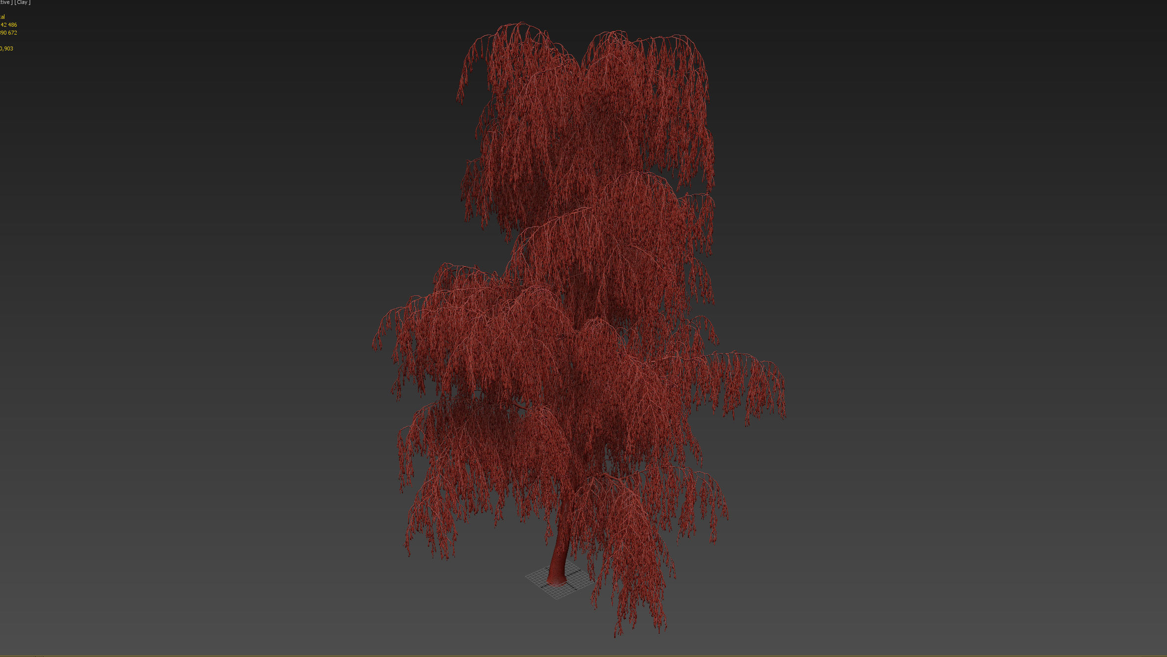 Winter Birch tree 3D model_2