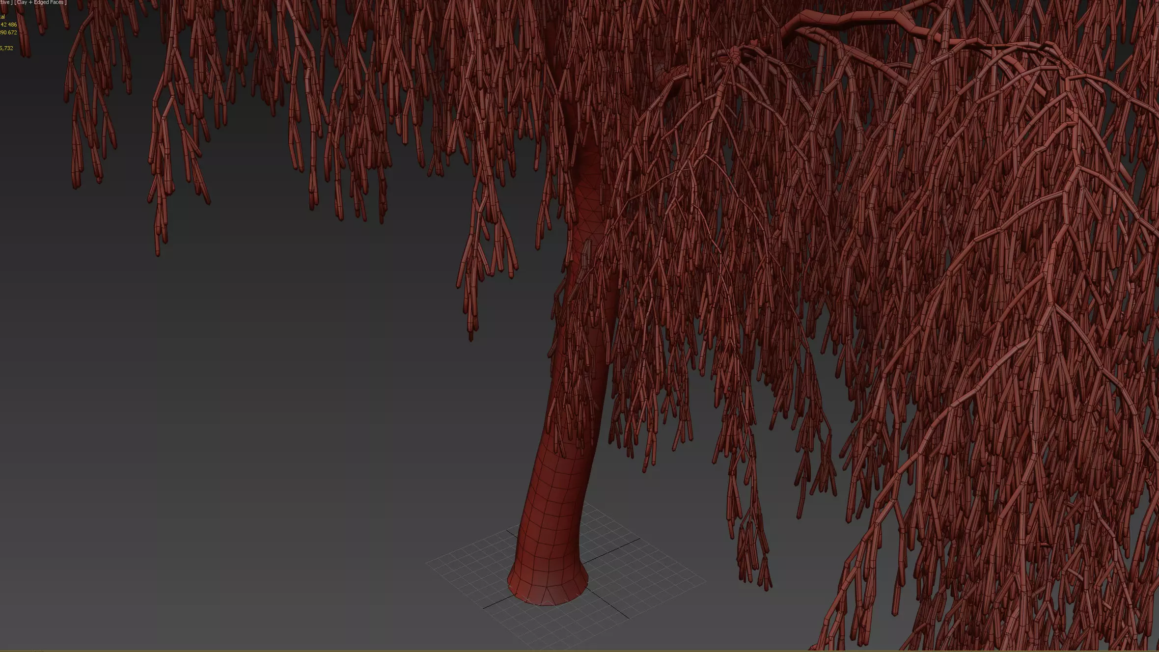 Winter Birch tree 3D model_0