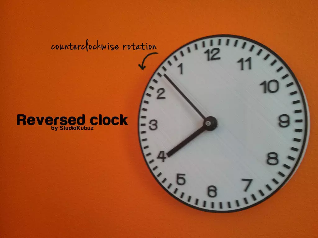 Reversed Clock 3D print model_0