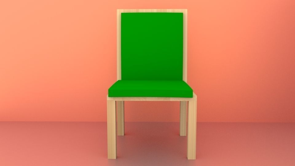 Interior dining chair  Low-poly 3D model_1
