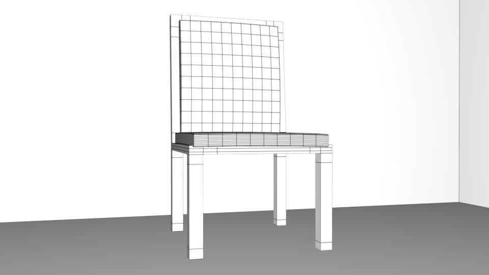 Interior dining chair  Low-poly 3D model_3