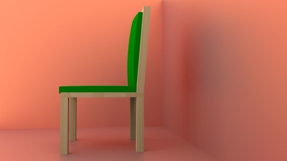 Interior dining chair  Low-poly 3D model_2