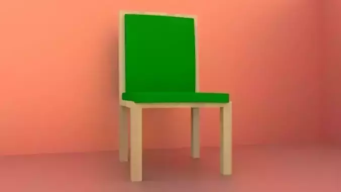 Interior dining chair  Low-poly 3D model