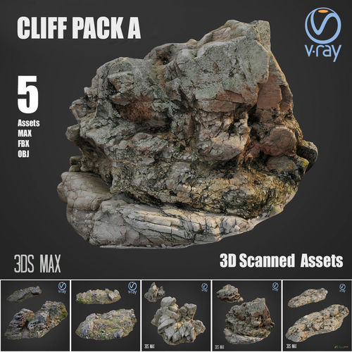Cliff pack A Bundle  Low-poly 3D model