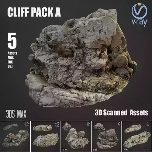 Cliff pack A Bundle  Low-poly 3D model