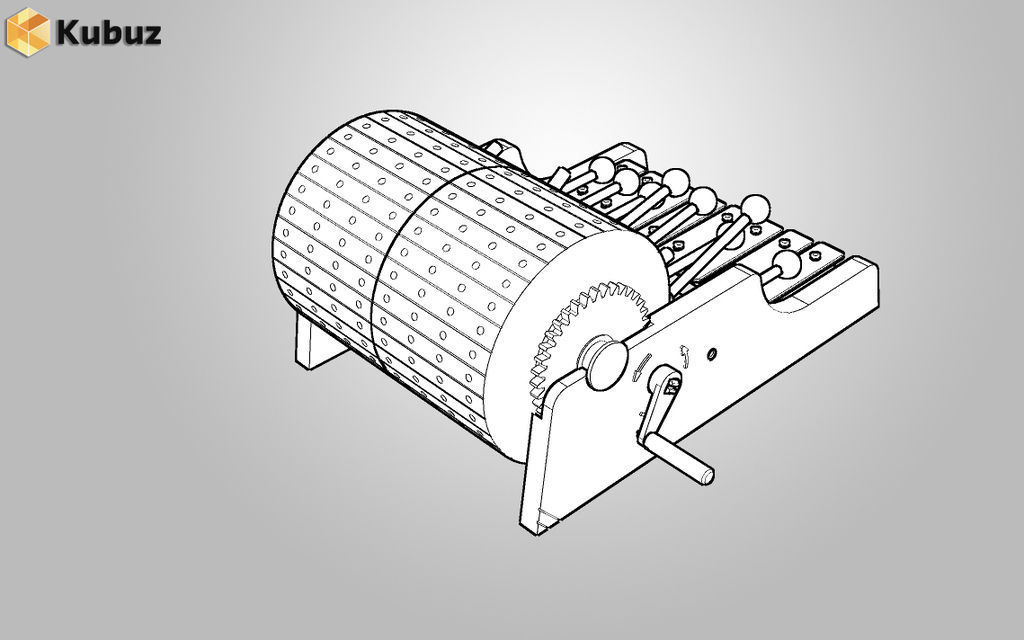Barrel Organ Xylophone 3D print model_3