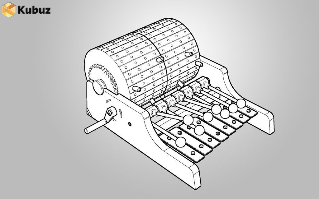 Barrel Organ Xylophone 3D print model_2