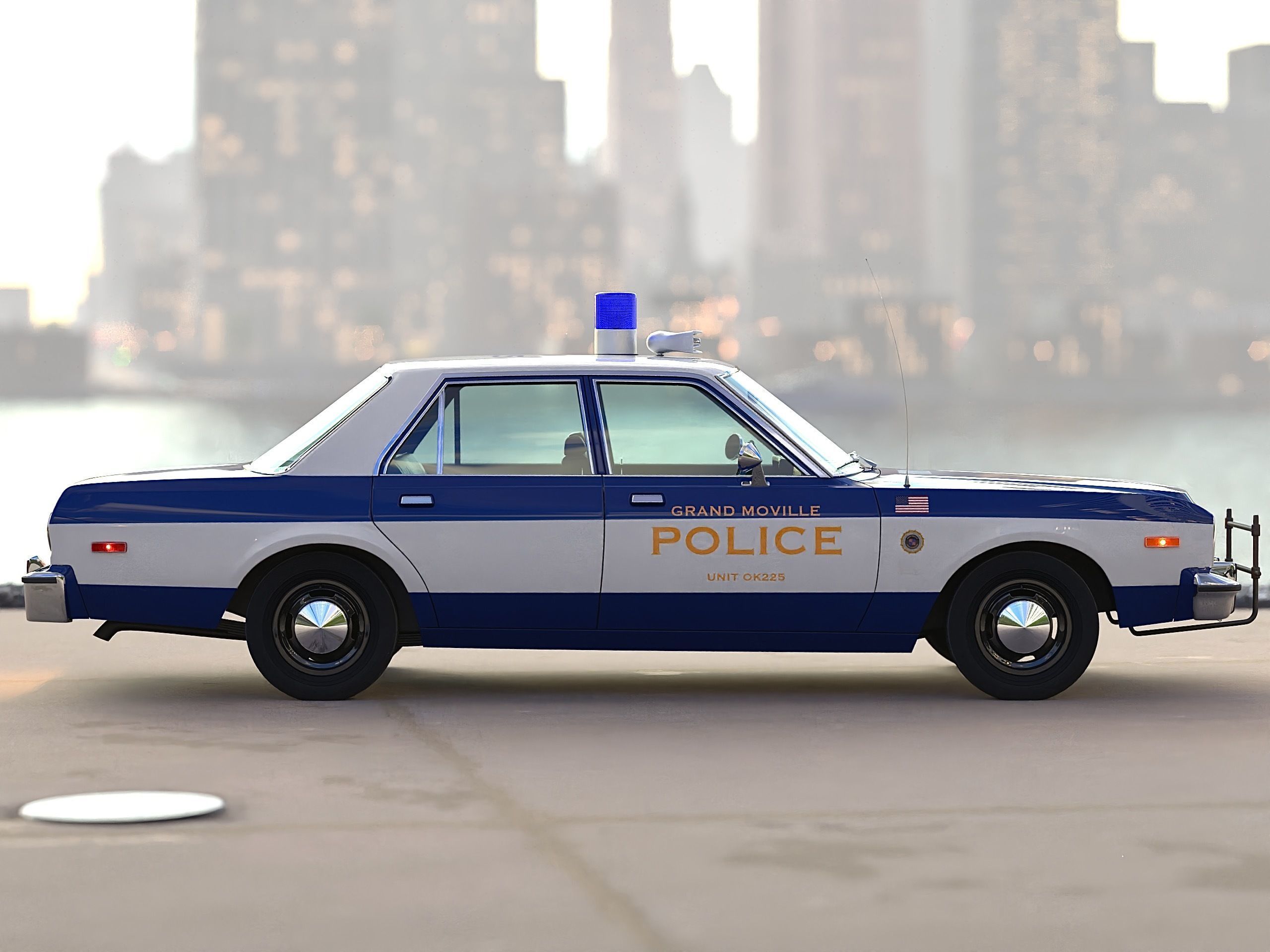 Plymouth Volare Police 1976 3D model_3