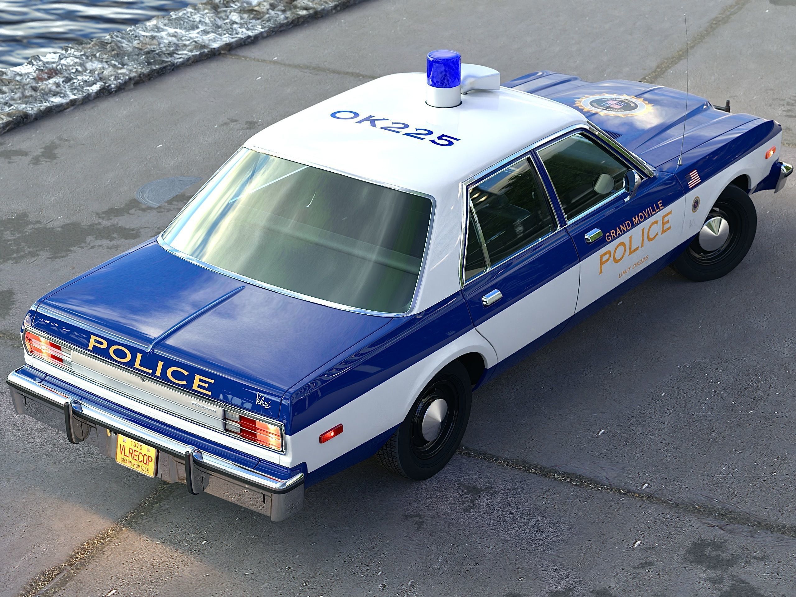 Plymouth Volare Police 1976 3D model_1
