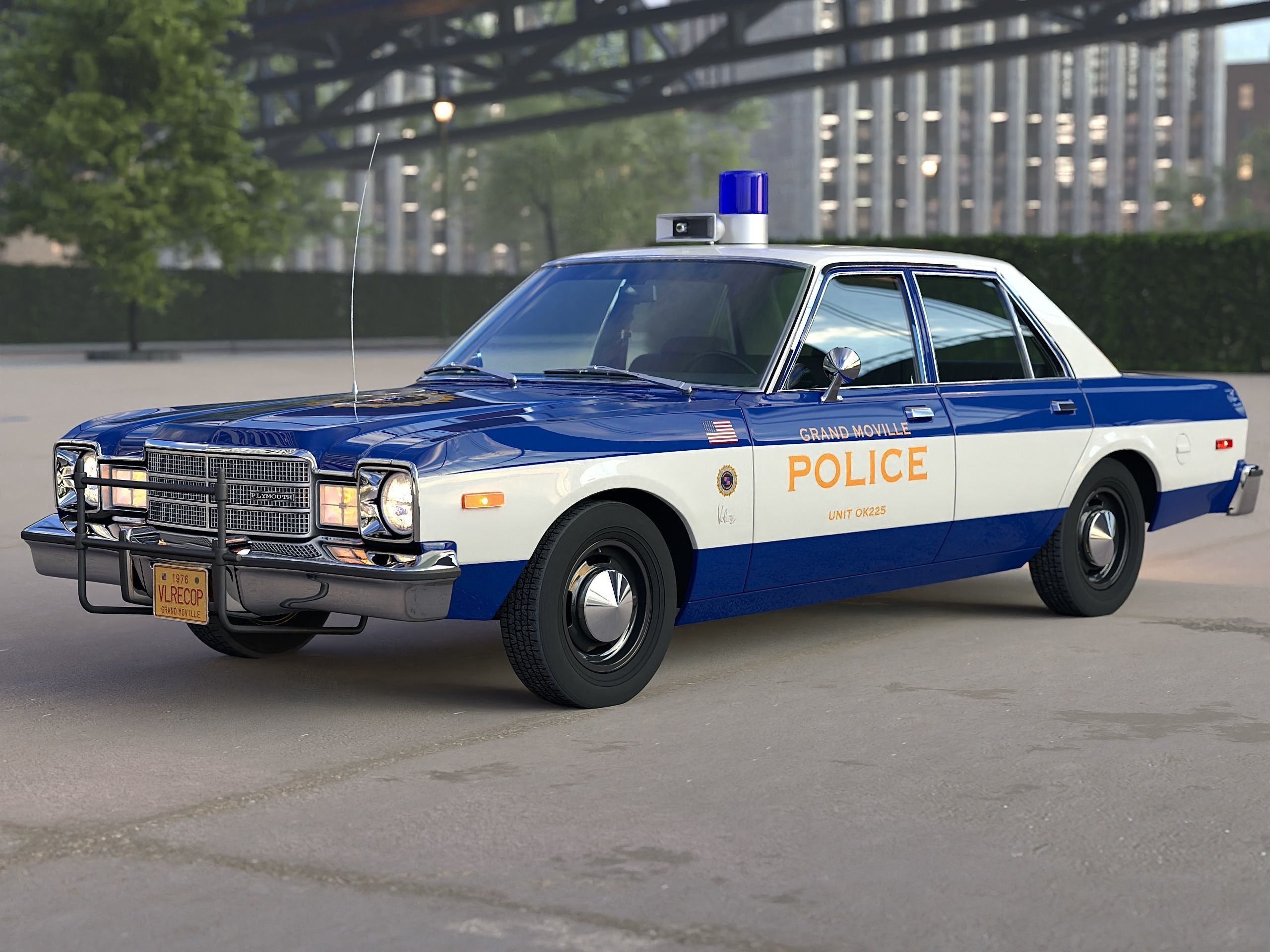 Plymouth Volare Police 1976 3D model_5