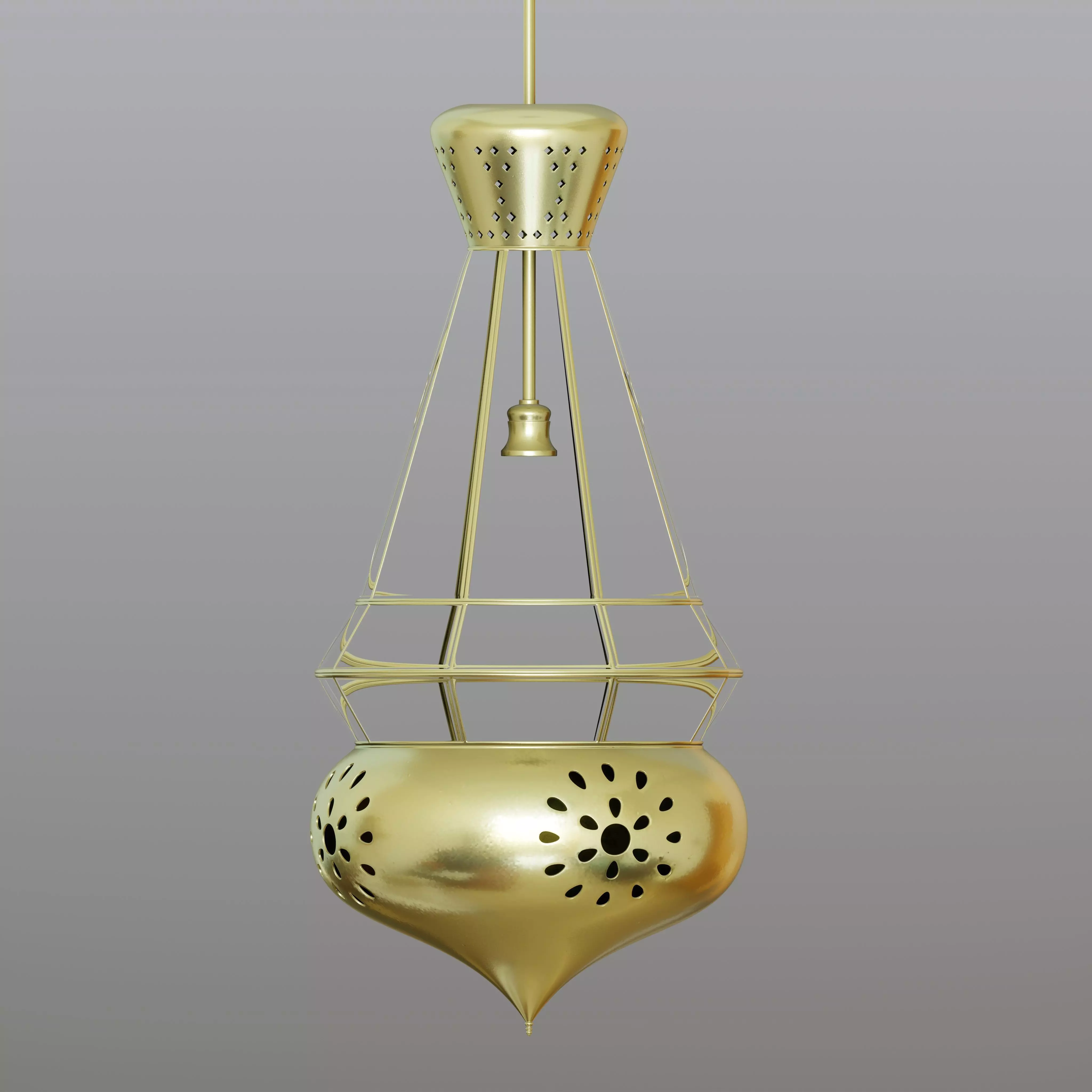 Intricate Arabic Lamp 3D model_0