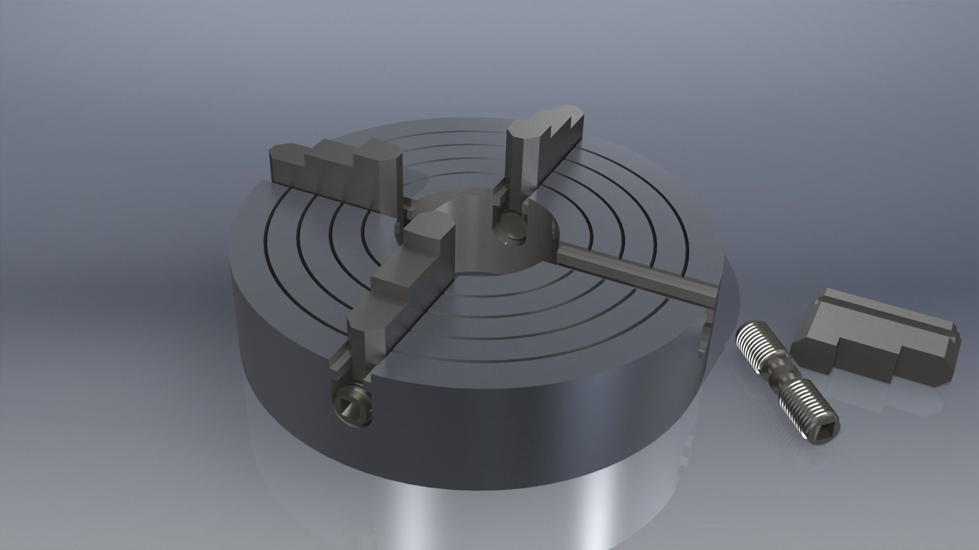 4 Jaw Chuck 3D print model_0