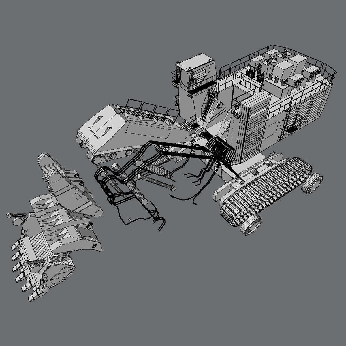 Komatsu PC8000 Shovel 3D model_10