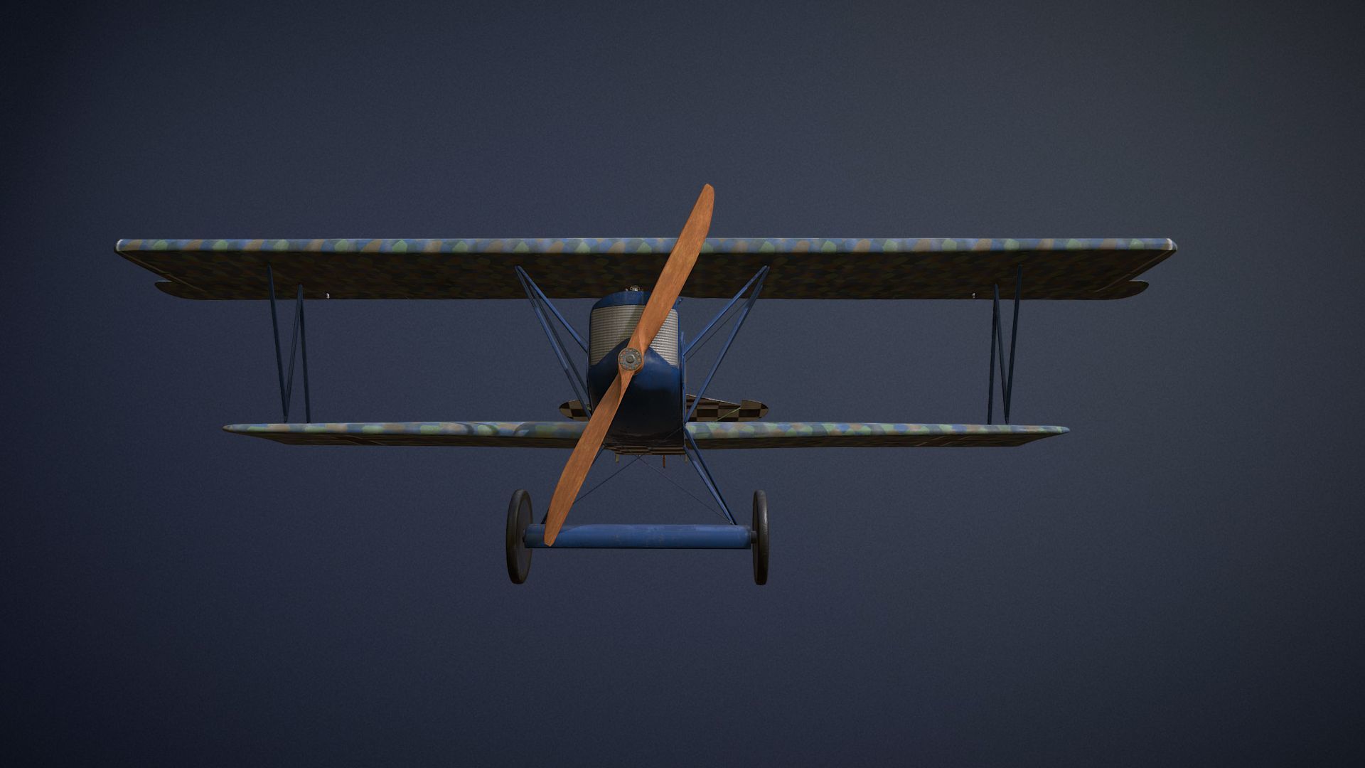Fokker D VII biplane game-ready asset Free low-poly 3D model_8
