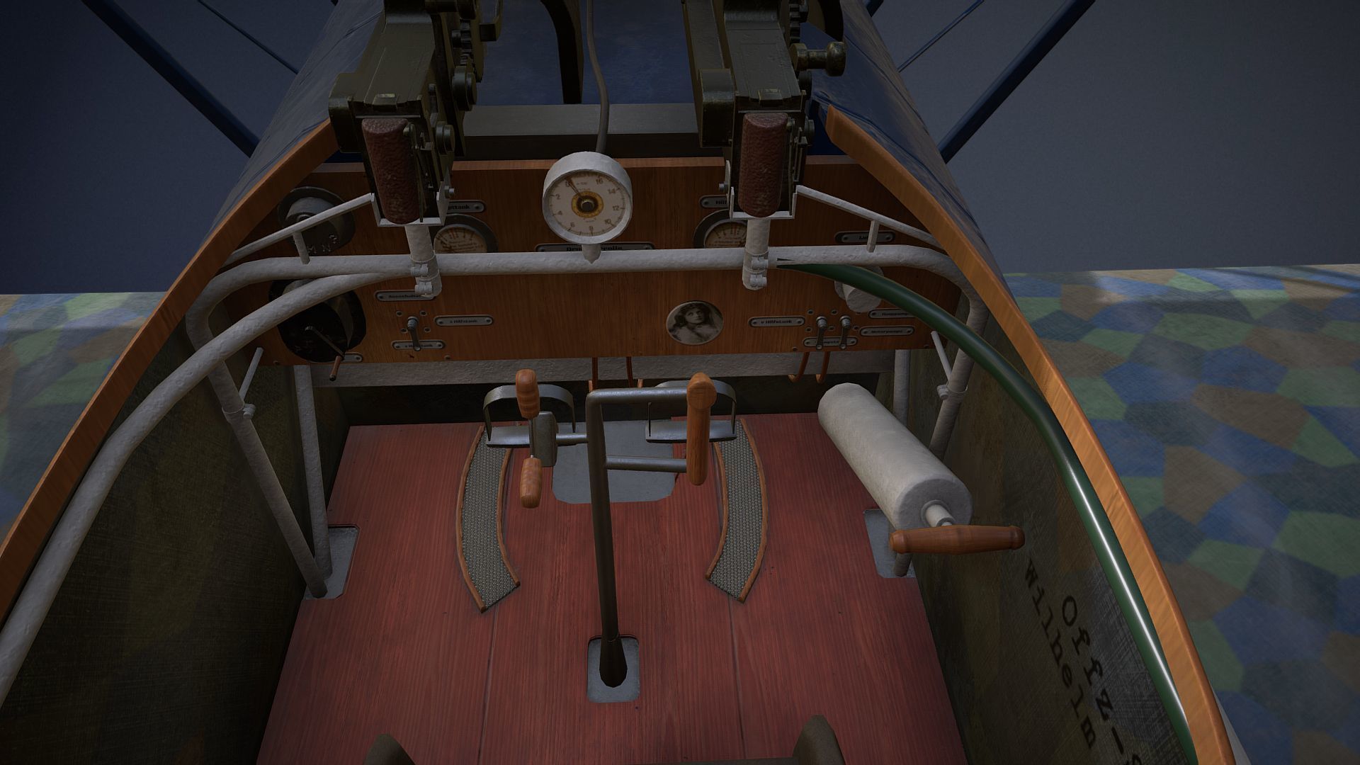 Fokker D VII biplane game-ready asset Free low-poly 3D model_19