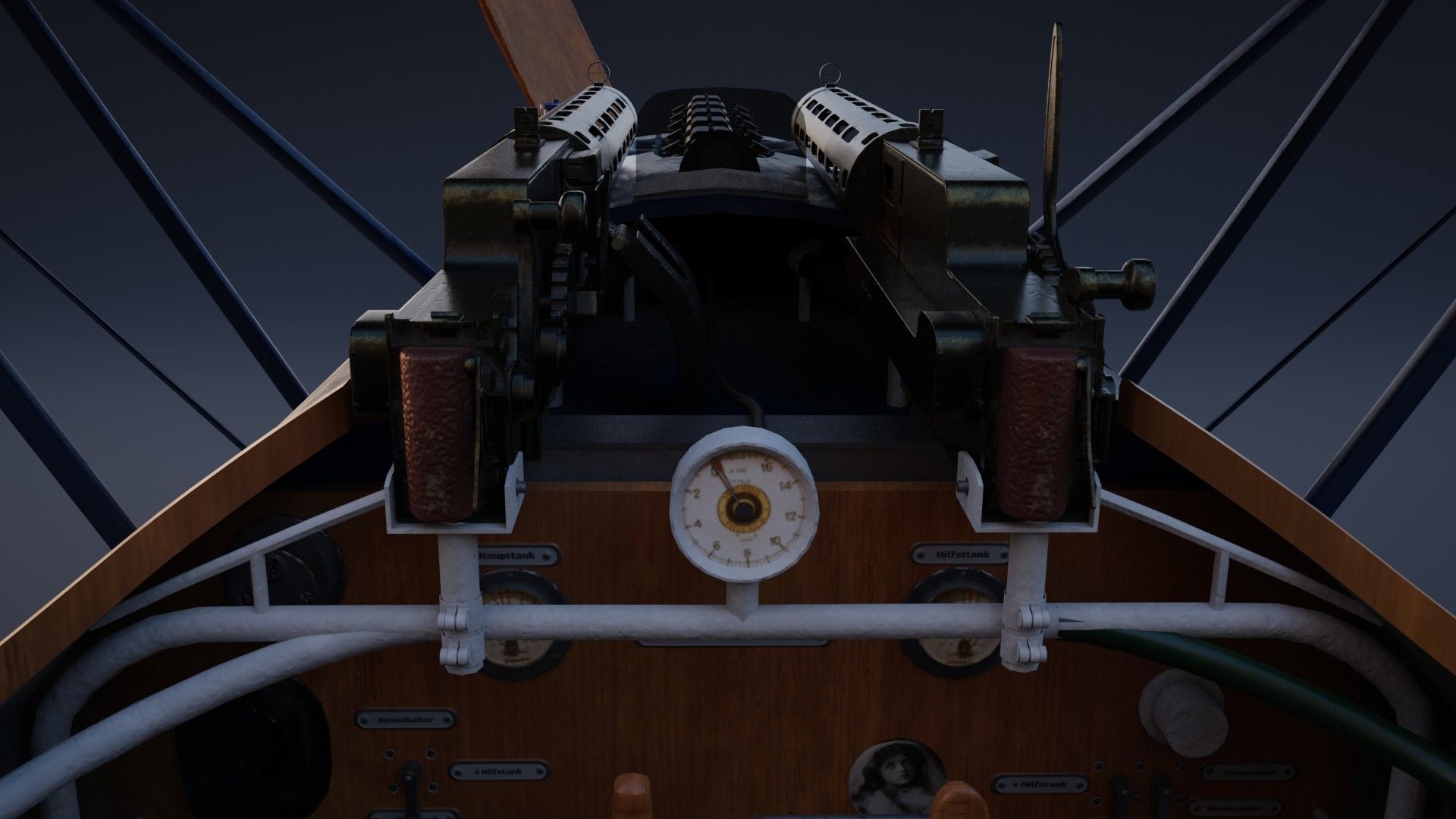 Fokker D VII biplane game-ready asset Free low-poly 3D model_3