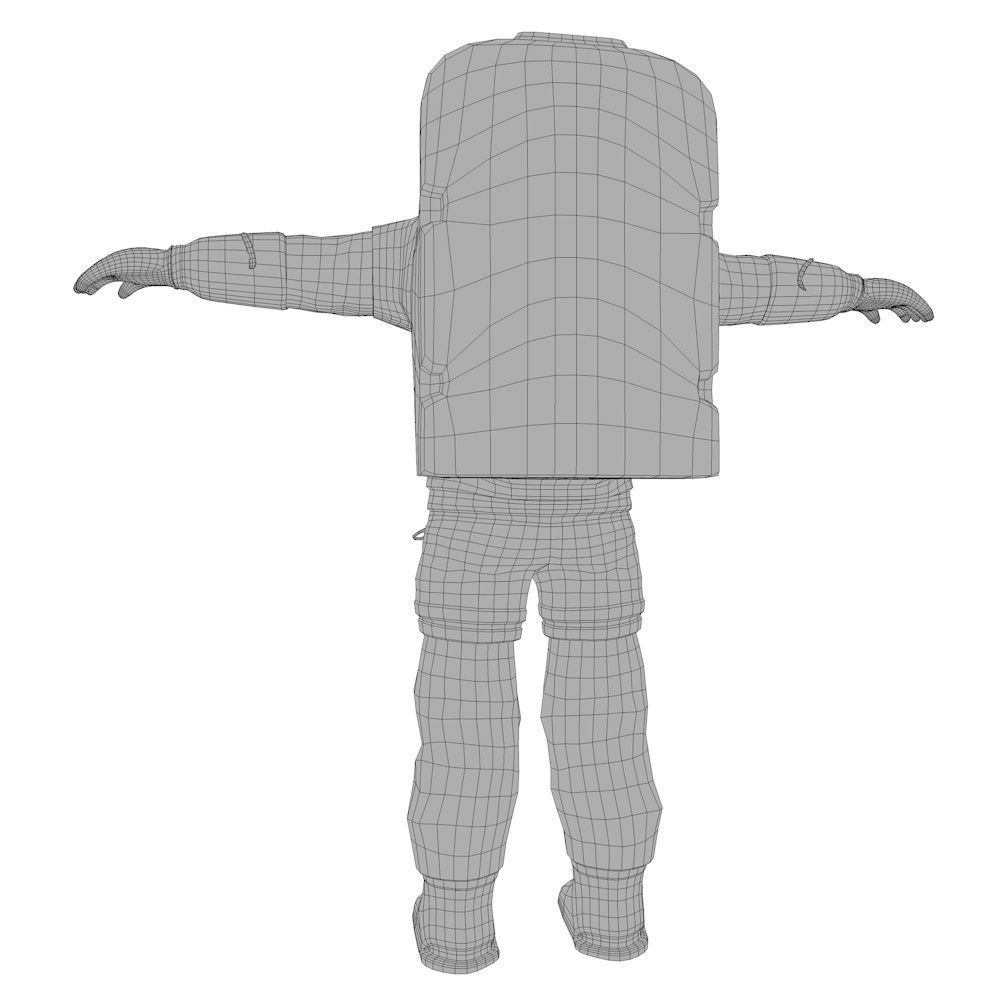 Rigged Astronaut Low-poly 3D model_10
