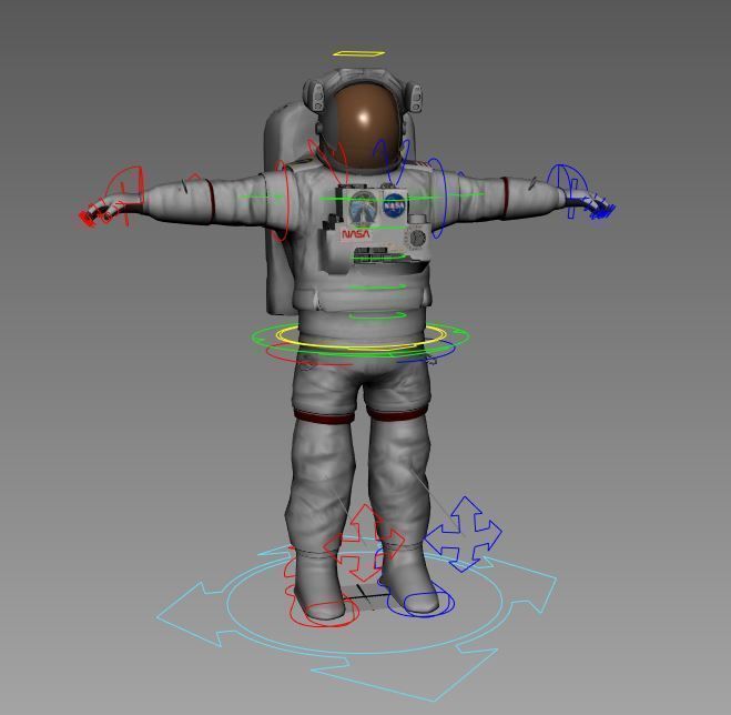 Rigged Astronaut Low-poly 3D model_7