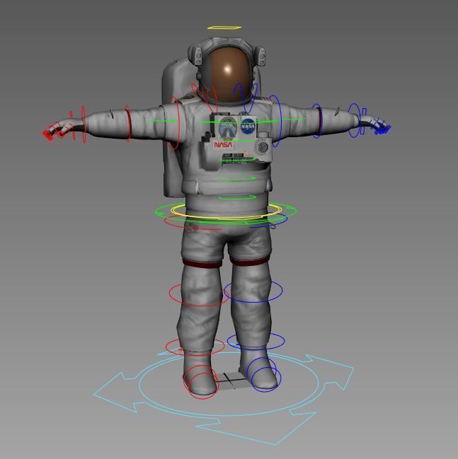Rigged Astronaut Low-poly 3D model_8