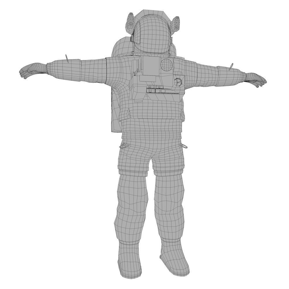 Rigged Astronaut Low-poly 3D model_9