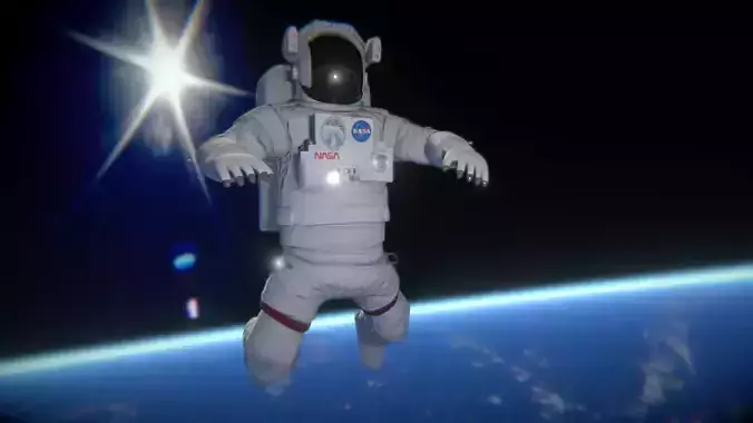 Rigged Astronaut Low-poly 3D model