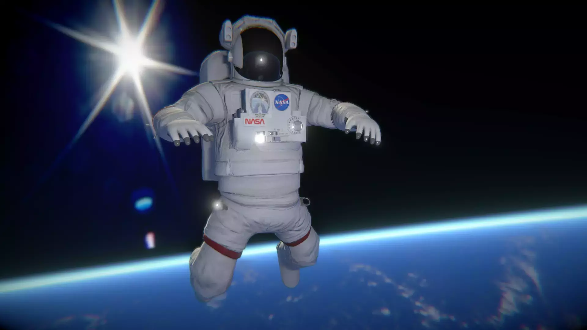 Rigged Astronaut Low-poly 3D model_0