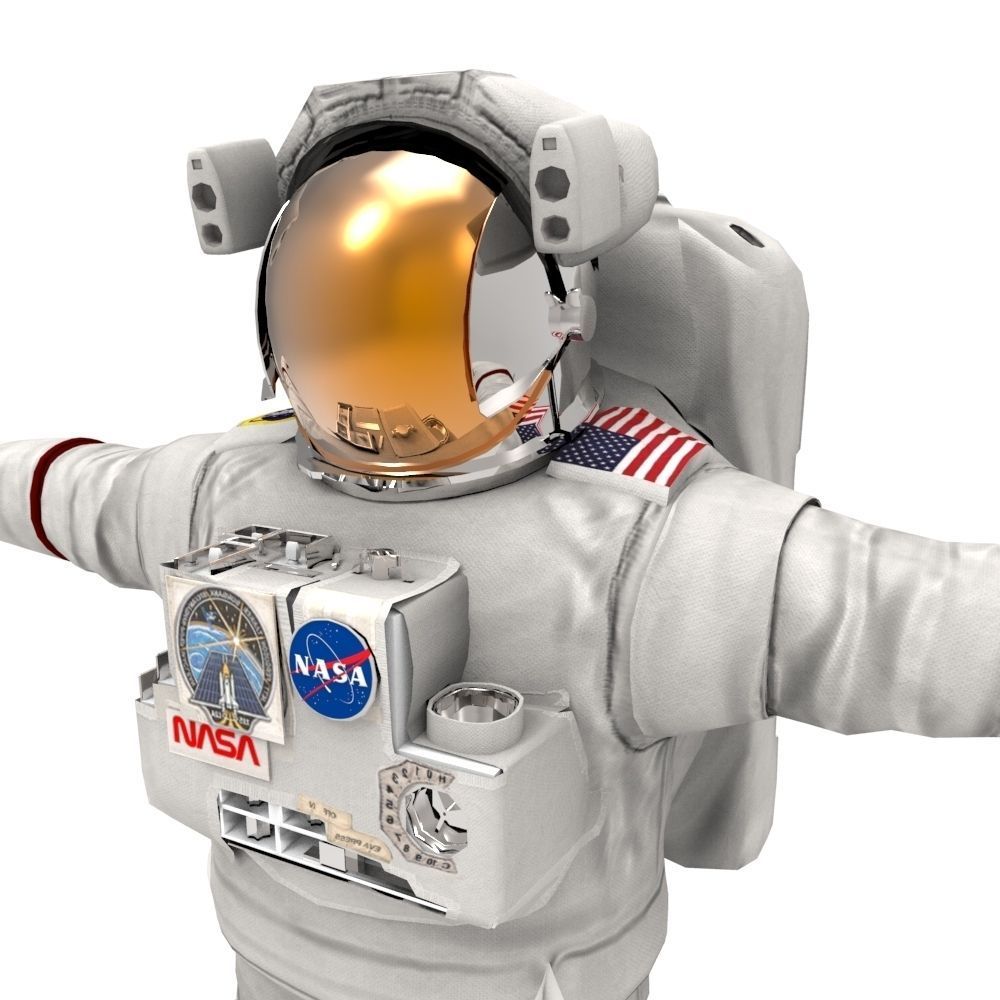 Rigged Astronaut Low-poly 3D model_6