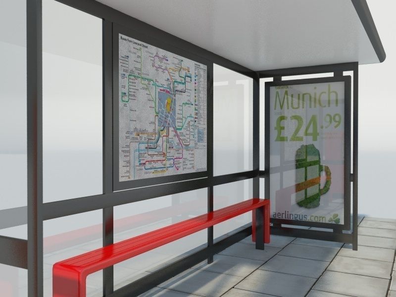 London Bus Stop 1 3D model_4