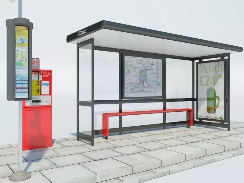 London Bus Stop 1 3D model_0