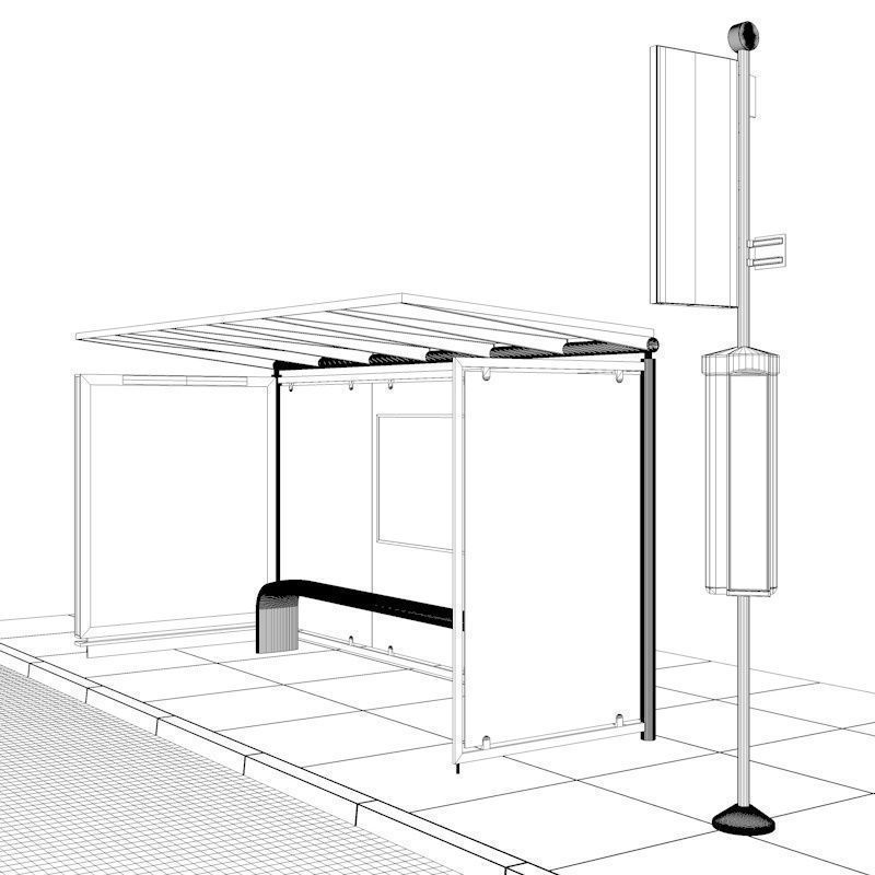 London Bus Stop 2 3D model_10