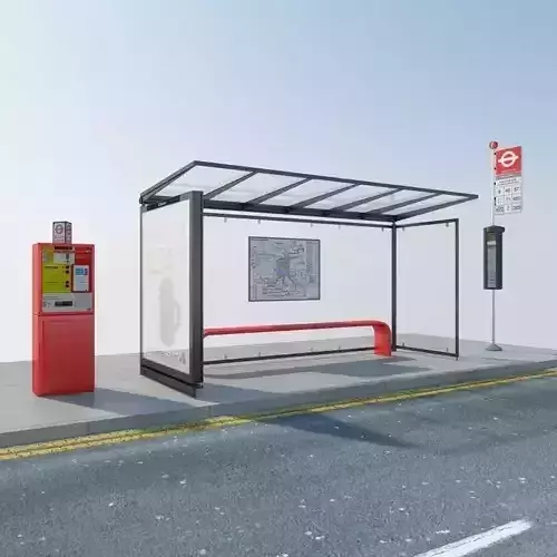 London Bus Stop 2 3D model