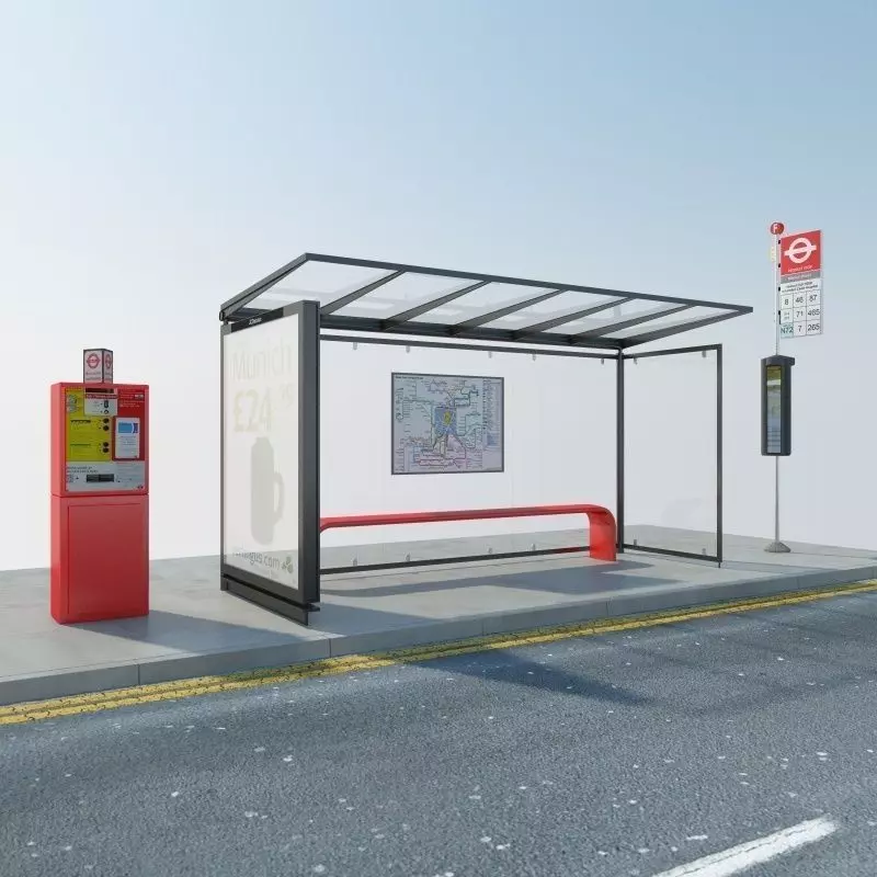 London Bus Stop 2 3D model_0