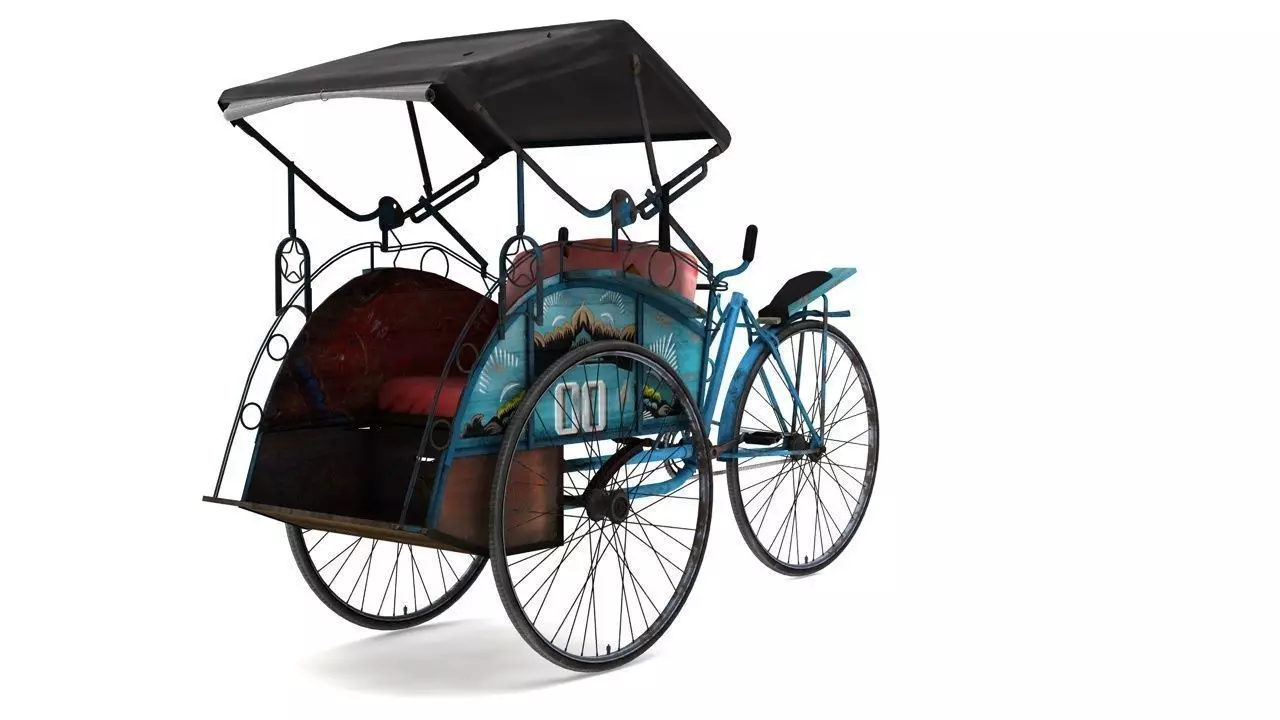 pedicab-becak rickshaw 3D model_0