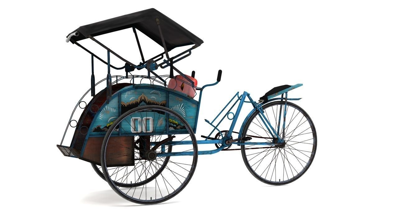 pedicab-becak rickshaw 3D model_1