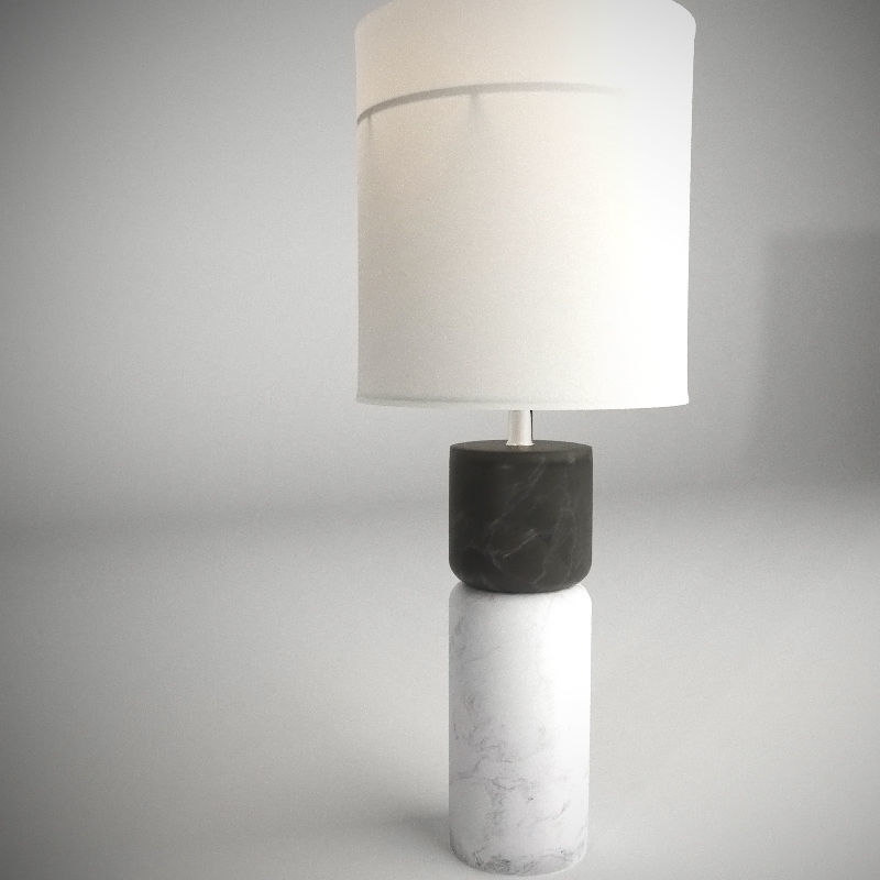  Stacked Marble Table Lamp Low-poly 3D model_2