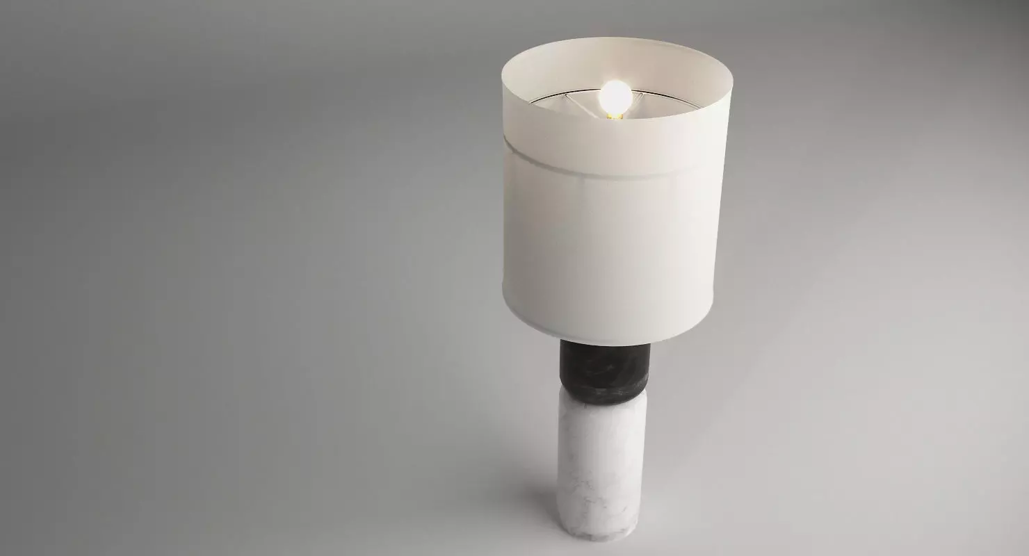  Stacked Marble Table Lamp Low-poly 3D model_0