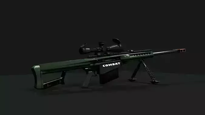 barrett 50 cal low poly 3d model