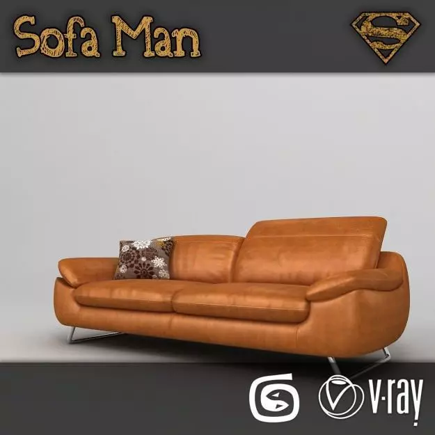 Maine Sofa Low-poly 3D model