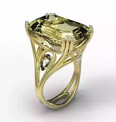 Ring gold citrine