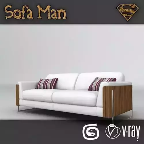Kansas Sofa Low-poly 3D model