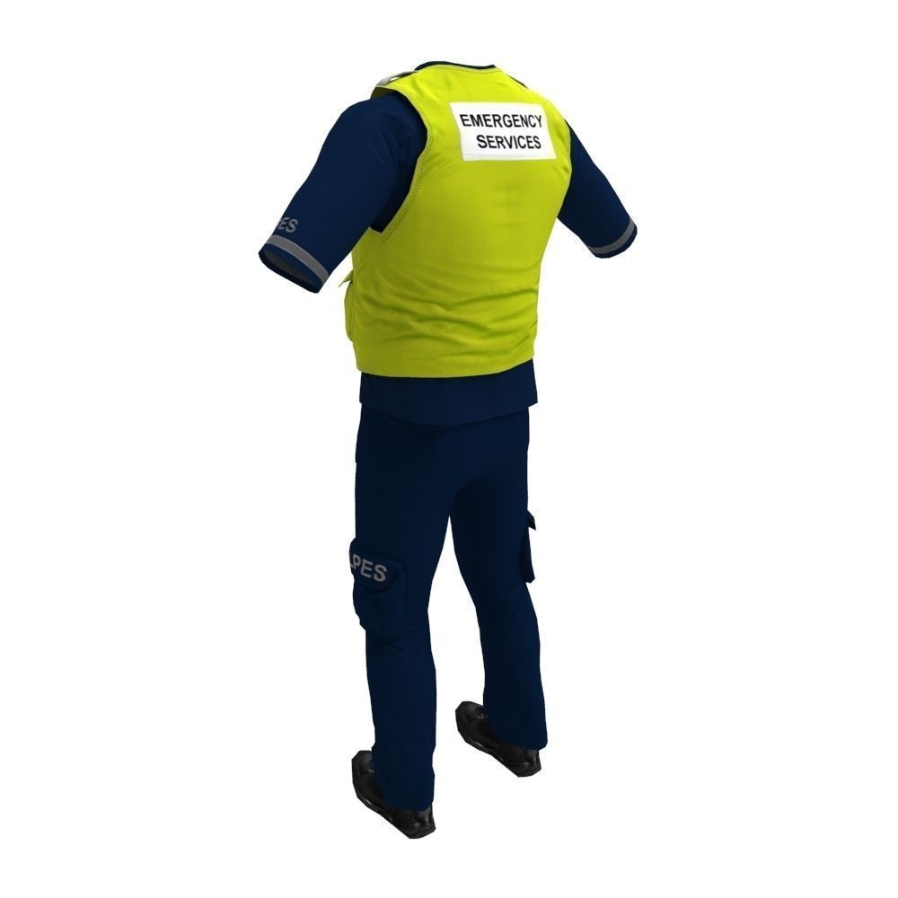 Emergency Services Uniform Low-poly 3D model_3