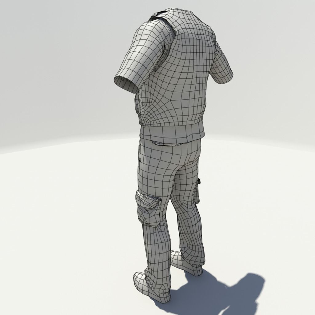 Emergency Services Uniform Low-poly 3D model_6