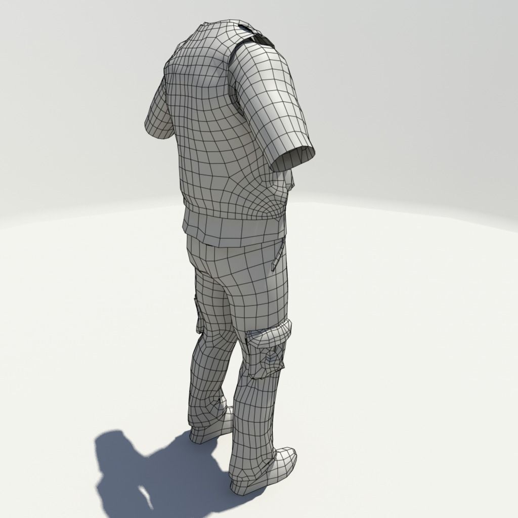Emergency Services Uniform Low-poly 3D model_7