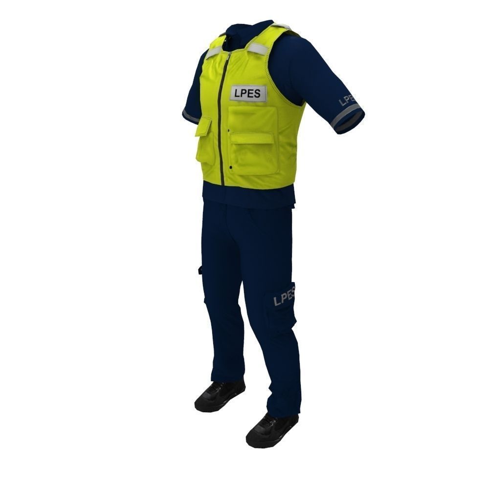 Emergency Services Uniform Low-poly 3D model_2