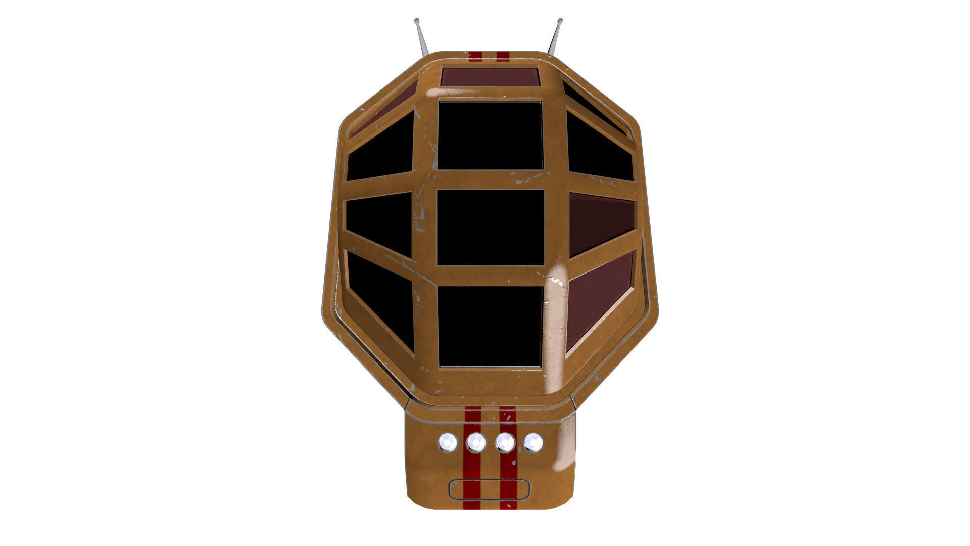 Spaceship Patriot Type 2 Orange Low-poly 3D model_20