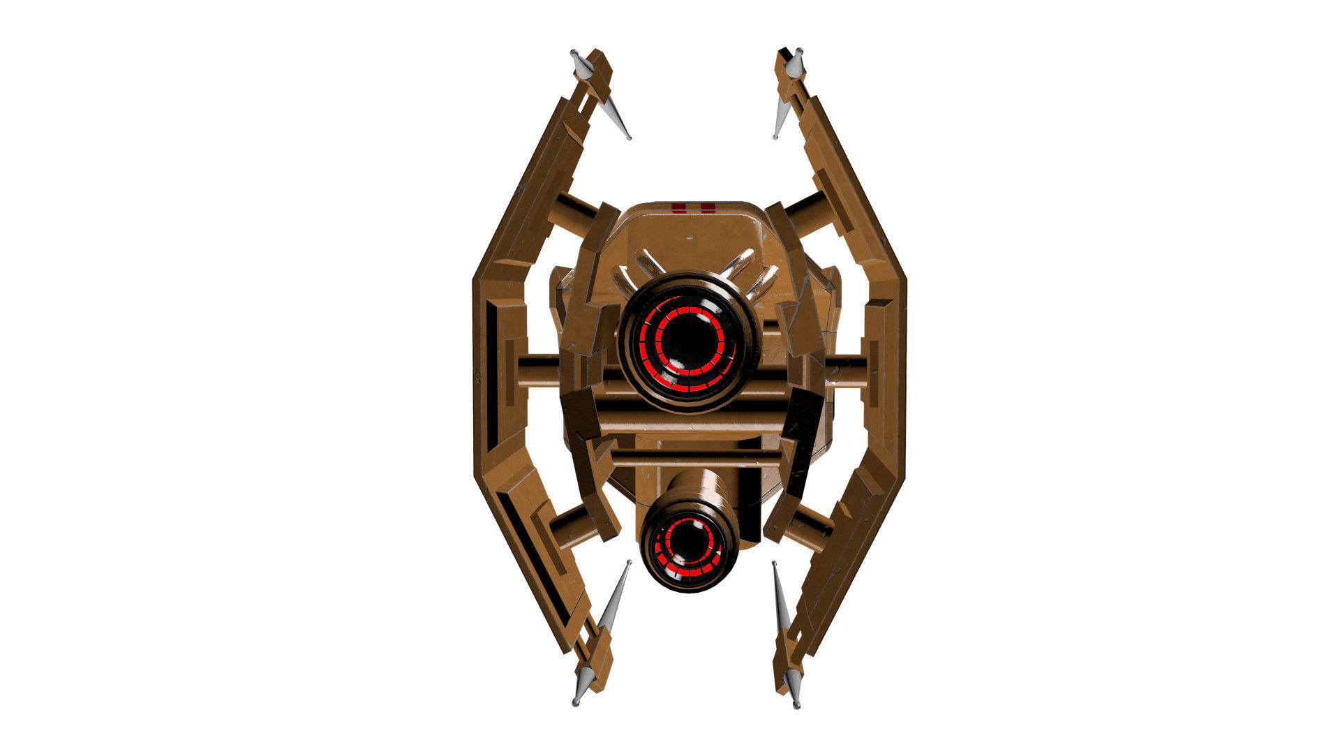 Spaceship Patriot Type 2 Orange Low-poly 3D model_19