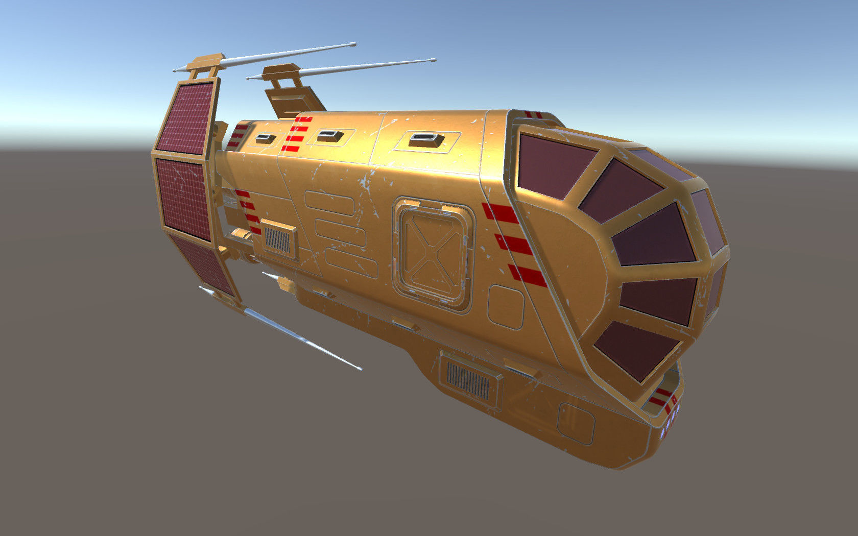 Spaceship Patriot Type 2 Orange Low-poly 3D model_2