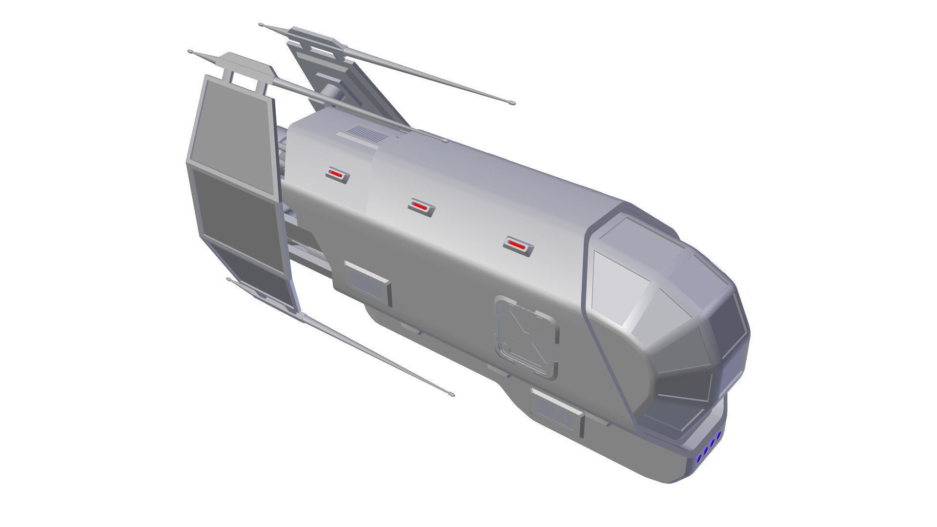 Spaceship Patriot Type 2 Orange Low-poly 3D model_25