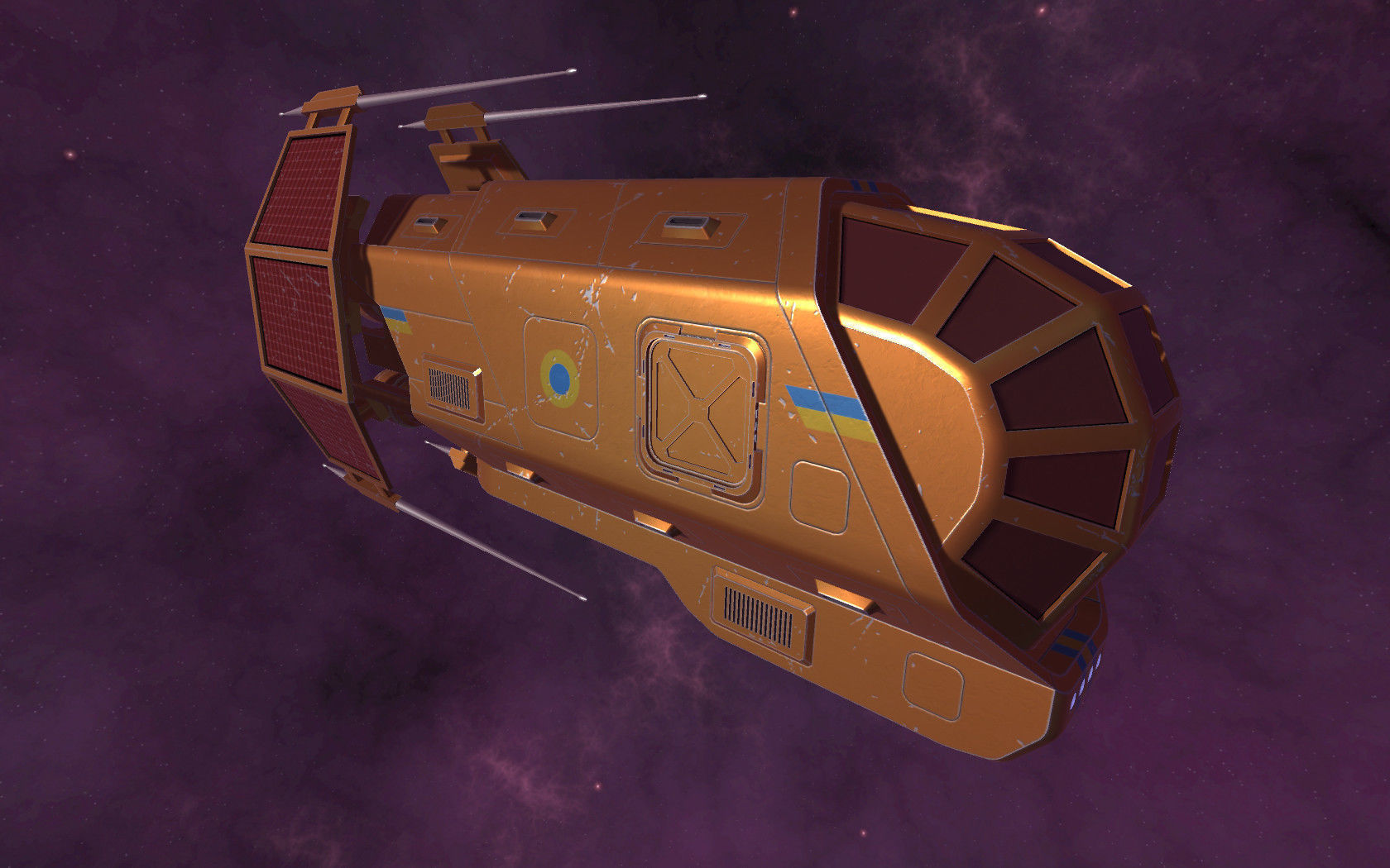 Spaceship Patriot Type 2 Orange Low-poly 3D model_3