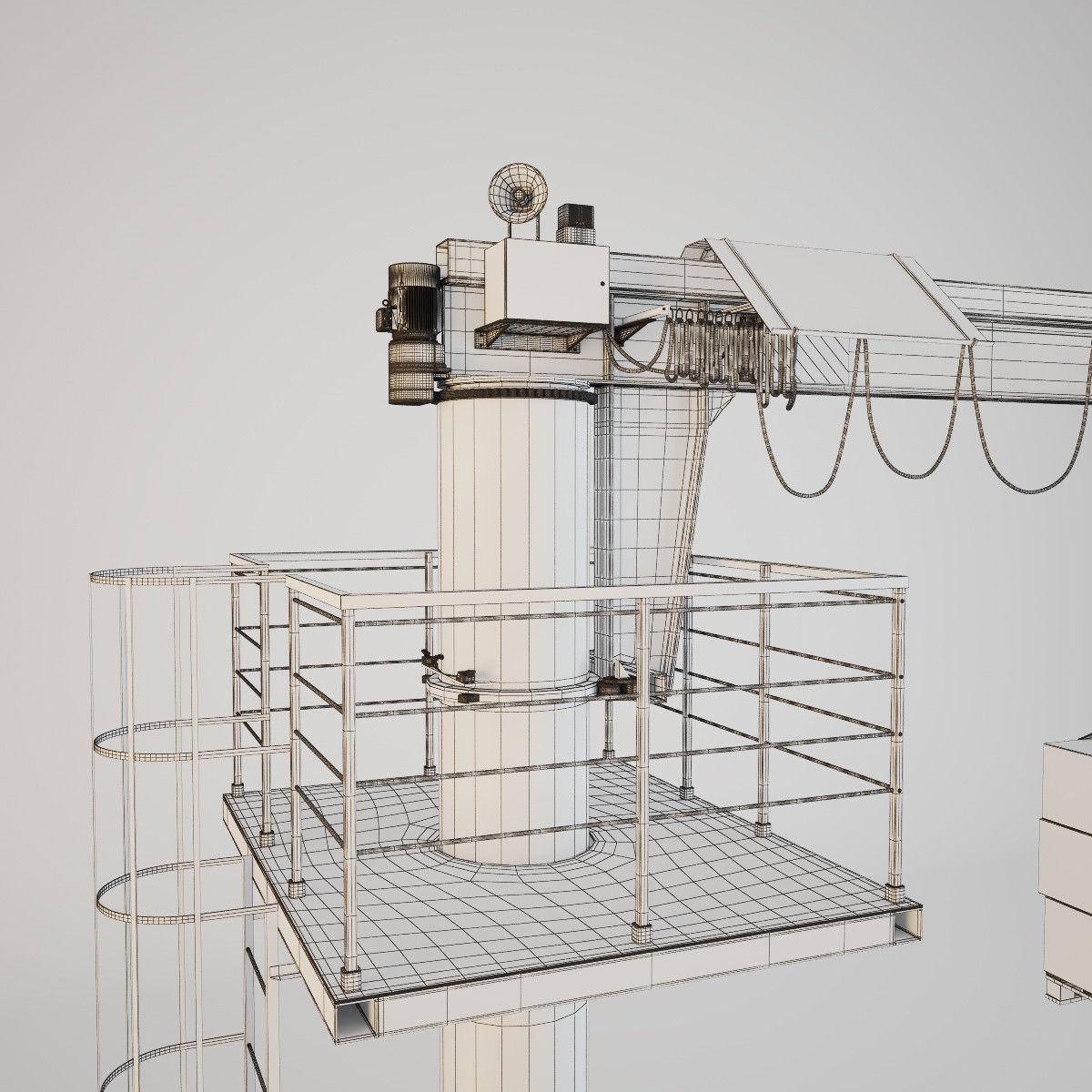 Lifting Crane Console 3D model_9